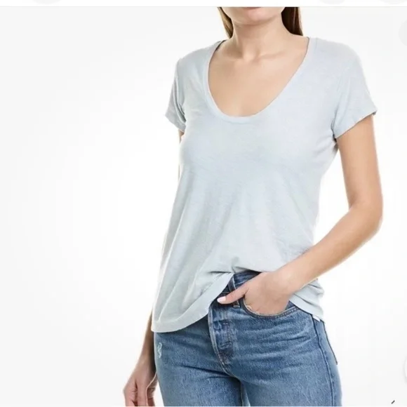NWT James Perse Women's Short Sleeve slub Tee - Picture 2 of 9